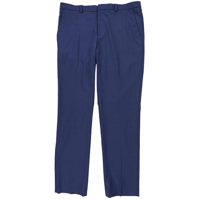 Perry Ellis Pantalon Habillé à Carreaux Ton sur Ton pour Hommes, Bleu, 36W x 29L