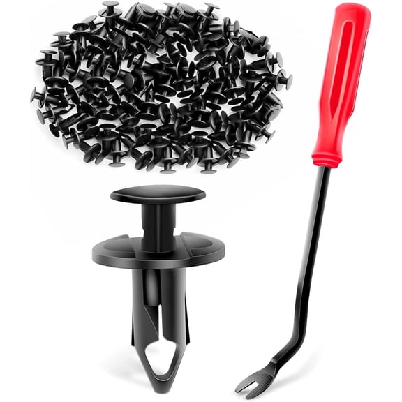 GOOACC 100PCS Nylon Bumper Fastener Rivet Clips for GM 21030249 for Ford N807389S 1PC Bonus Fastener Remover