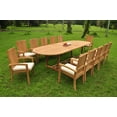 thumbnail image 6 of Grade-A Teak Dining Set: 12 Seater 13 Pc: 118" Mas Oval Trestle Leg Table And 12 Giva Arm Chairs Outdoor Patio WholesaleTeak #51GV2713, 6 of 6