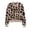 Beige, variant on Trendfront Womens Leopard Print Cardigan Sweater Long Sleeve Button Front Knit Jacket Crewneck Casual Animal Pattern Cropped Outerwear