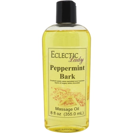 Peppermint Bark Massage Oil by Eclectic Lady, 8 oz, Sweet Almond Oil and Jojoba Oil