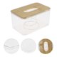 thumbnail image 3 of Ofertas Únicas 1 Pc Caja de Pañuelos Cuadrada Impermeable para Mesa de Sala de Estar PET Bambú Claro Mediano, 3 of 3