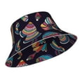 thumbnail image 2 of Gaeub Mushroom Doodle Printed Double Sided Reflective Bucket Hat Foldable Sun Hat for Camping Hiking Fishing, 2 of 9