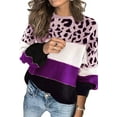 thumbnail image 1 of Pulls Décontractés Manches Longues Col Rond Couleur Patchwork Pull Tops en Tricot, 1 of 5