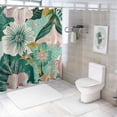 thumbnail image 6 of BCIIG Abstract Boho Floral Botanical Shower Curtain, Bohemian Mid Century Morden Teal Decor Bathroom Curtains, Waterproof Fabric Shower Curtains Set with Hooks, 6 of 6