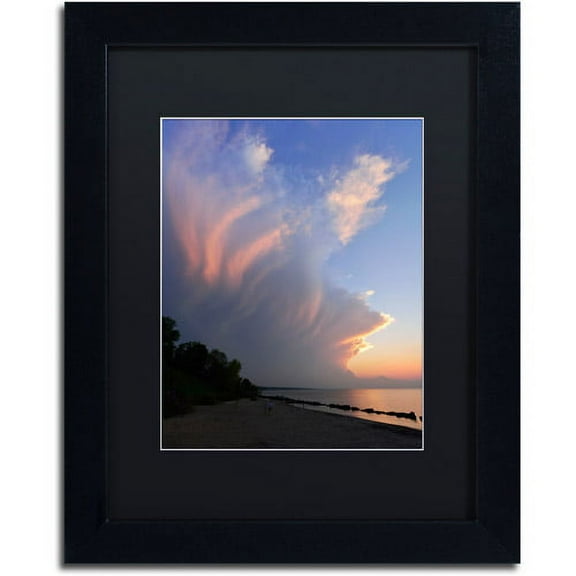 Trademark Fine Art "Developing Sunset Storm" Canvas Art by Kurt Shaffer Black Matte, Black Frame