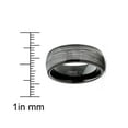 thumbnail image 3 of Metal Masters Mens Tungsten Wedding Band Steel Cables Ring Inlay Black Dome 8mm, 3 of 5