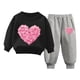 thumbnail image 1 of Odeerbi 1-10 Años Niños Niñas San Valentín Trajes Love Print Cuello Redondo Sudaderas Pantalones Sudadera Heart Print Suave Manga Larga, 1 of 5