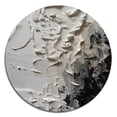 thumbnail image 2 of Designart "Tranquility Unleashed White and Black IV" Abstract Marble Metal Round Wall Art, 2 of 5