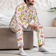 thumbnail image 7 of Honeii Flamingo And Pineapple Pattern Mens Pajamas Set,2pcs Men's Lounge Long Sleeve Sleep Shirt and Pajama Bottoms Sleepwear Set,Mens Pjs Sets-Large, 7 of 7