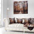 thumbnail image 2 of Designart Road in Autumn Golden Forest - Forest Throw Pillow - 18x18, 2 of 4