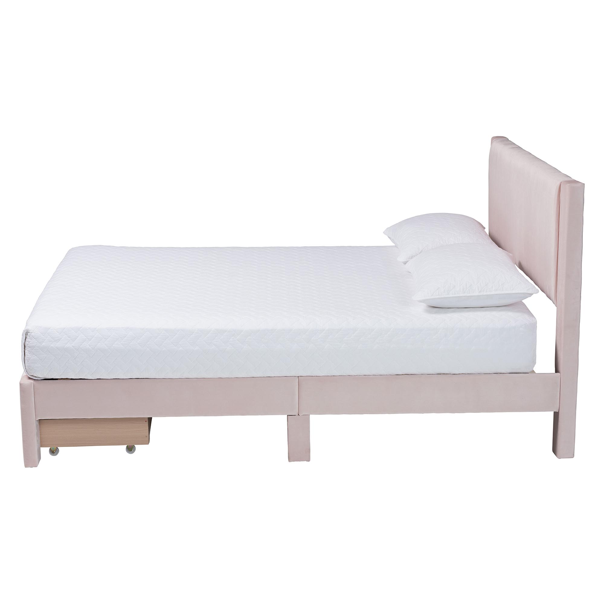 Baxton Studio Elora Modern Storage Bed, Queen, Light Pink
