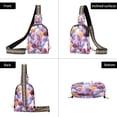thumbnail image 3 of Stylish Leather Crossbody Bag 8.46x5.9x2.16In Easy To Carry Multi-Purpose Travel Hiking Shopping Fashion Bag Beautiful Purple Pattern, 3 of 7