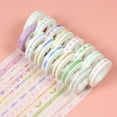 thumbnail image 4 of FNNMNNR 5 Roll School Supplies Stationery Diary Label Decorative New-style hand-tear and paper tape 0.8cm DIY Scrapbooking Stickers Cleavage line creative dividing line thin Tape, 4 of 5