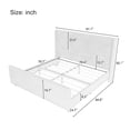 thumbnail image 3 of King Size Corduroy Upholstered Platform Bed Frame with High Headboard and Footboard, King Bed Frame with Vertical Stripe Wingback, No Box Spring Needed, 3 of 8