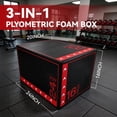 thumbnail image 3 of BalanceFrom 3-in-1 Plyometric Jump Box, Non-Slip Surface Adjustable Workout Equipment, Red, 3 of 6