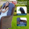 thumbnail image 5 of Outdoor Swivel Chair, Luxury Wide Armrest High Back Cushion Swivel Rocking Chair with 5.1 Inch Comfortable Soft Seat Cushion, 3-Piece Wicker Furniture Set, Suitable for Patio, Indoor, Pool, etc., 5 of 6