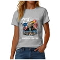 thumbnail image 5 of Linfrsh 4th Of July Womens Shirt Women's American Flag Floral T-Shirt - Patriotic USA Graphic Tee - 4th of July Summer Casual Tops(Light Gray,M), 5 of 8
