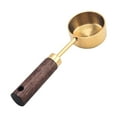 thumbnail image 2 of Cuchara medidora de café, herramienta compacta para hornear, mango de madera para café molido Oro, 2 of 8