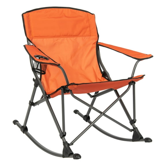 Camp & Go Soft Arm Quad Rocker Outdoor Folding Rocking Chair, Clay