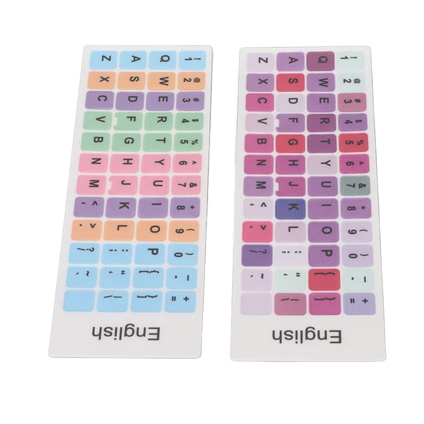 Pegatinas Coloridas Impermebles Para Teclado Con Material de PVC, Idioma Inglés para Todos Los Ordenadores Portátiles de 10 A 17 Pulgadas, Teclados de PC de Escritorio
