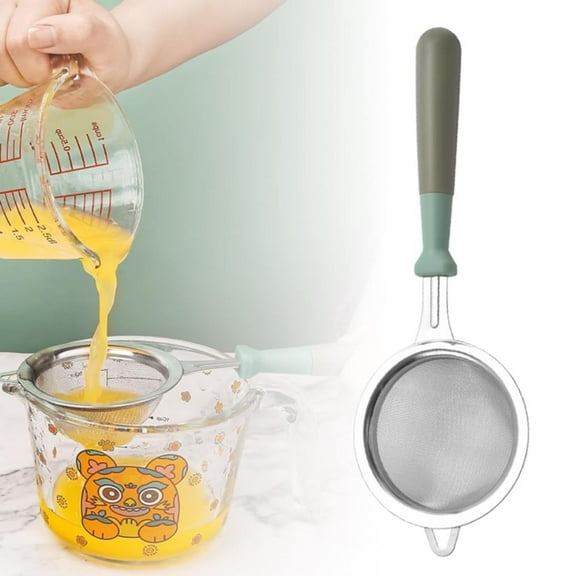 Jiiey Strainers,Filter Screen,Mesh Stainless Colander Mesh Strainer with Reinforced Frame Sturdy Handle Premium Strainers Mesh Sieve for Sift Strain Drain Rinse Vegetables Pastas Tea,1* Colander