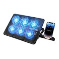 thumbnail image 1 of Ventilador para Laptop, Base de Refrigeración Ordenador Portátil con 6 Ventiladores Silenciosos, Enfriador Laptop de 5 Ángulos Ajustables con Luces LED y 2 Puertos USB, 1 of 4