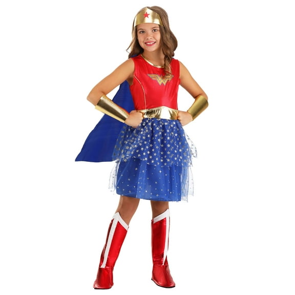 Girl's Caped Wonder Woman Costume