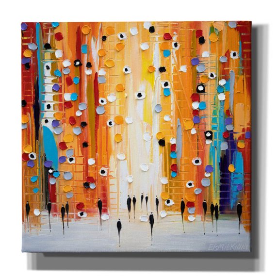 Epic Graffiti 'Sunset Mood' by Ekaterina Ermilkina, Canvas Wall Art, 26"x26"