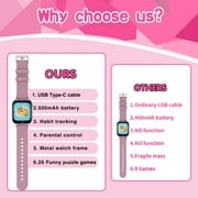 Kids Smart Watch Girls Boys,Smart Watch for Kids Games Watch with 26 Games Music Player HD Camera Pedometer Alarm Video Flashlight Birthday Gifts for Kids 3-12 Years Old(Pink)