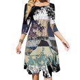 thumbnail image 2 of The Great Wave Color Glitch Sweetheart Knot Flared Dress Fashion Design Large Size Loose Dress Threshold Inverted Tumblr, 2 of 5