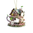 thumbnail image 2 of Colgante de llavero de cabaña de taza de café de cuento de hadas | Diseño caprichoso acrílico 2D | Accesorio ligero y duradero | Regalo para Fiestas Navidad Cumpleaños | Colgante de bolso decorativo, 2 of 3