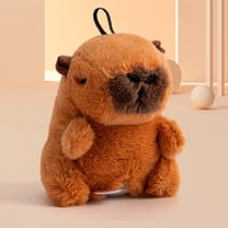 YaoZQ Electronic Kitten Toy, Realistic Vibrating Capybara Stuffed Animal, Smart Motion Sensor Squeaky Toy for Exercise and Anxiety, USB Charge, Brown