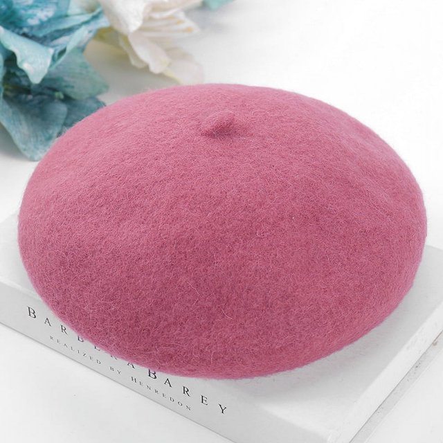 Boina de primavera, otoño e invierno, estilo hongo, gorro de mujer, gorro de calabaza transpirable, gorro de pintor de lana