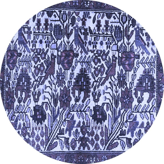 Ahgly Company Indoor Round Persian Blue Traditional Area Rugs, 4' Round