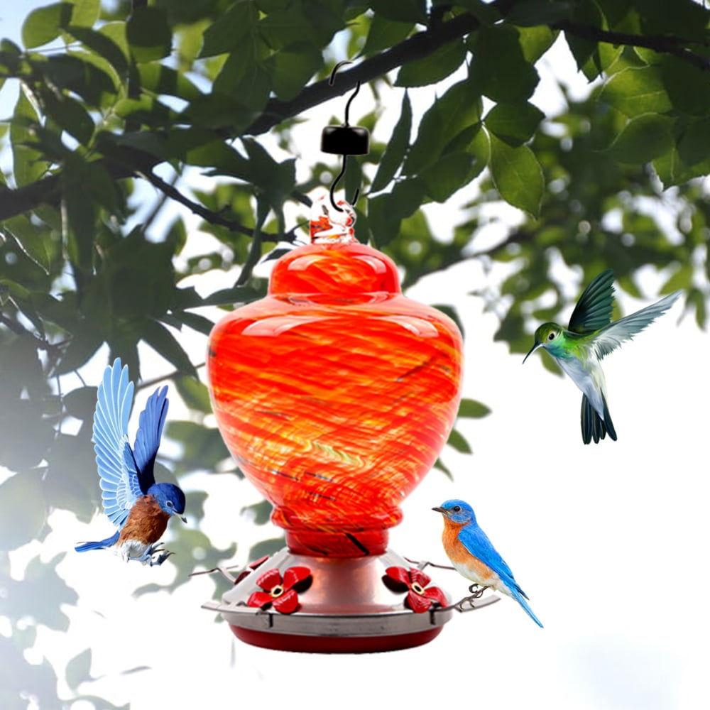 Hummingbird Feeder for Outdoors Glass Bird Feeders Easy to Clean&Filling Bird Feeder Best with