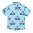 thumbnail image 2 of Dailycode Small Short Sleeve Button Down Shirts Shark with Love Balloon Casual Shirt 3-10 Years, 2 of 9