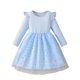 thumbnail image 1 of Vestido de cuello redondo y manga larga para niñas Vestido de cuello redondo y manga larga para niñas Falda de malla elegante Vestido de princesa elegante para niñas pequeñas Vestido de poliéster para, 1 of 4