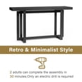 thumbnail image 6 of Hassch Modern Minimalist Long Console Table, Solid Pine Wood Frame & 2.4" Thick MDF Top, Versatile Entryway Sofa Table for Home Décor, Black, 6 of 10
