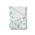 thumbnail image 2 of Plants Soft Flannel Fleece Throw Blanket, Cactus Life Turquoise Hues Short Long Slim Polka Dots Stripes, Cozy Plush for Indoor and Outdoor Use, 50" x 70", Turquoise and Multicolor, by Ambesonne, 2 of 5