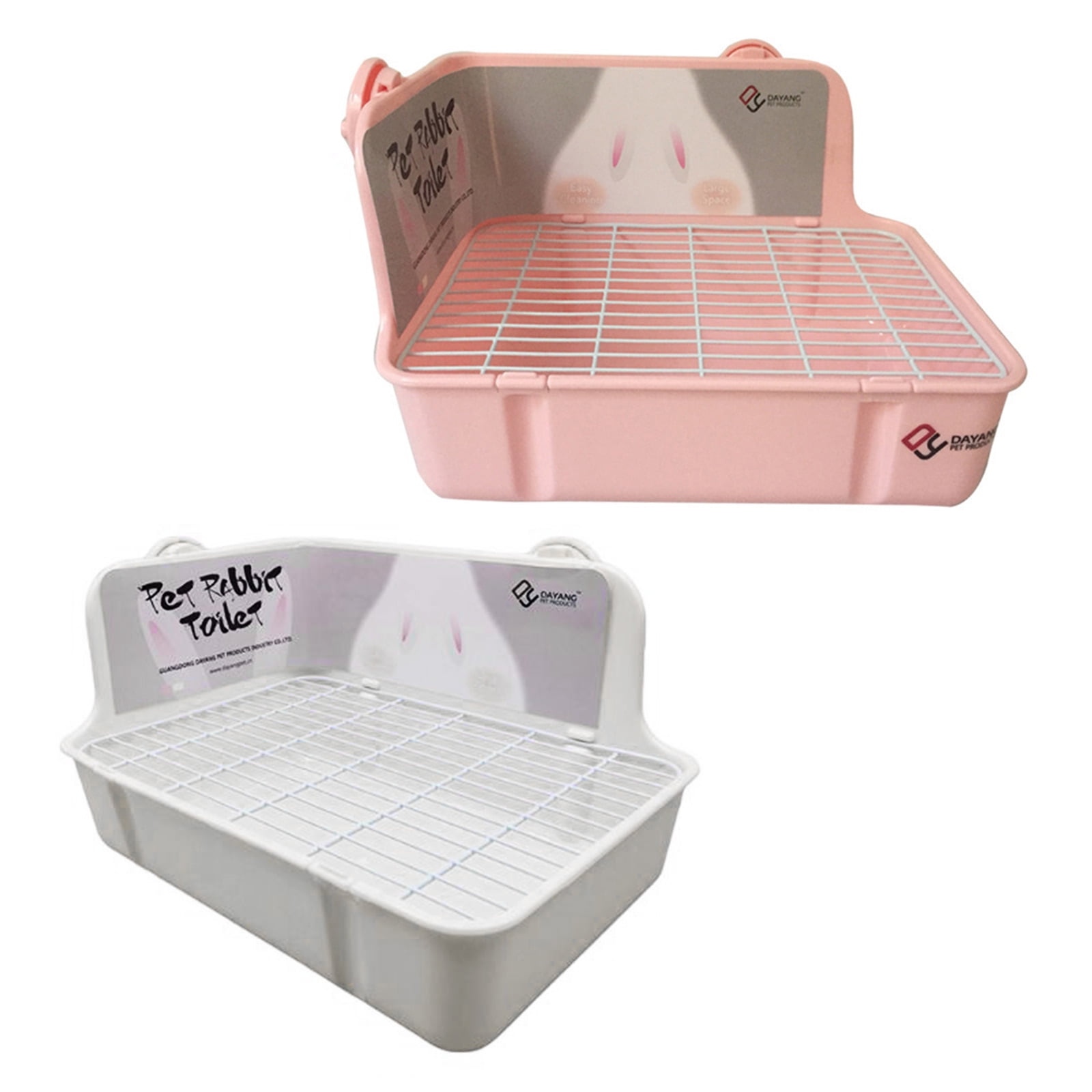 Rabbit Litter Box Corner Litter Pan Bedding Box Toilet Potty Trainer for Bunny Hamster Guinea Pig Critter Rodents