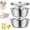 9.45in, variant on Germany Multifunctional Stainless Steel Basin, 3 in 1 Multipurpose Drain Basket Grater Basin Bowl with Grating and Slicing Bowl, Kitchen Colander Strainer Set for Vegetables