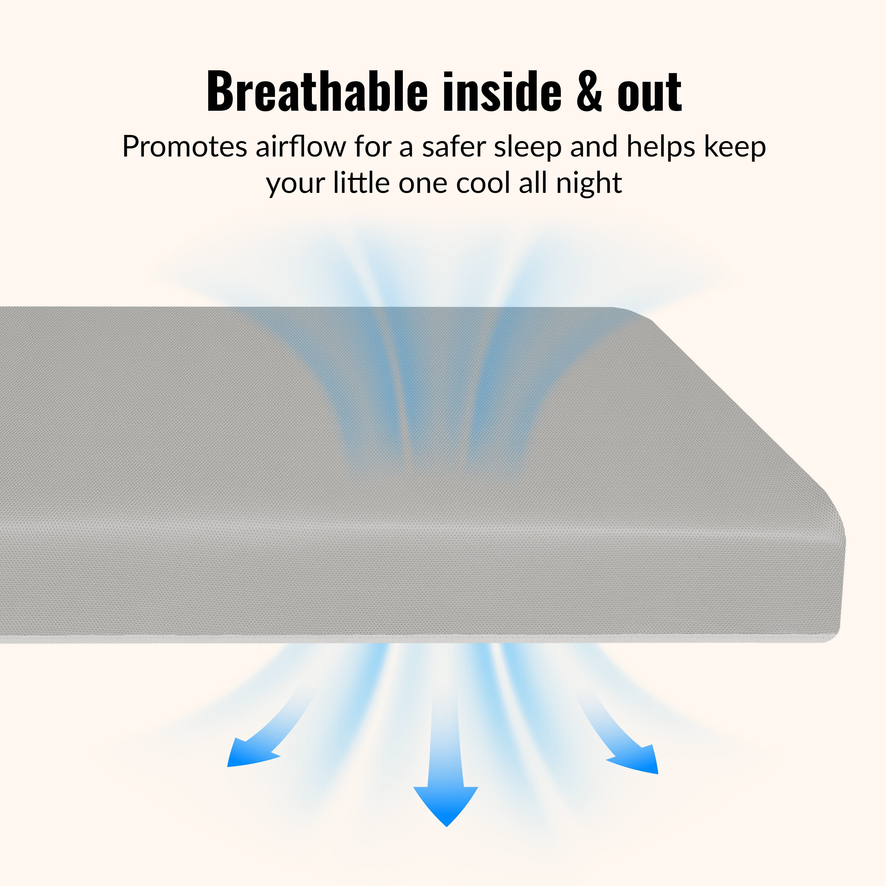 Dream on Me Starbright Breathable Foam Crib & Toddler Mattress in Grey (Fits Full Size Cribs and Toddler Beds)