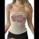 thumbnail image 2 of Top de Tubo Sin Tirantes con Estampado Floral para Mujer, Estilo Y2K, de Punto, Estilo Bandeau, para Verano Albaricoque M, 2 of 9