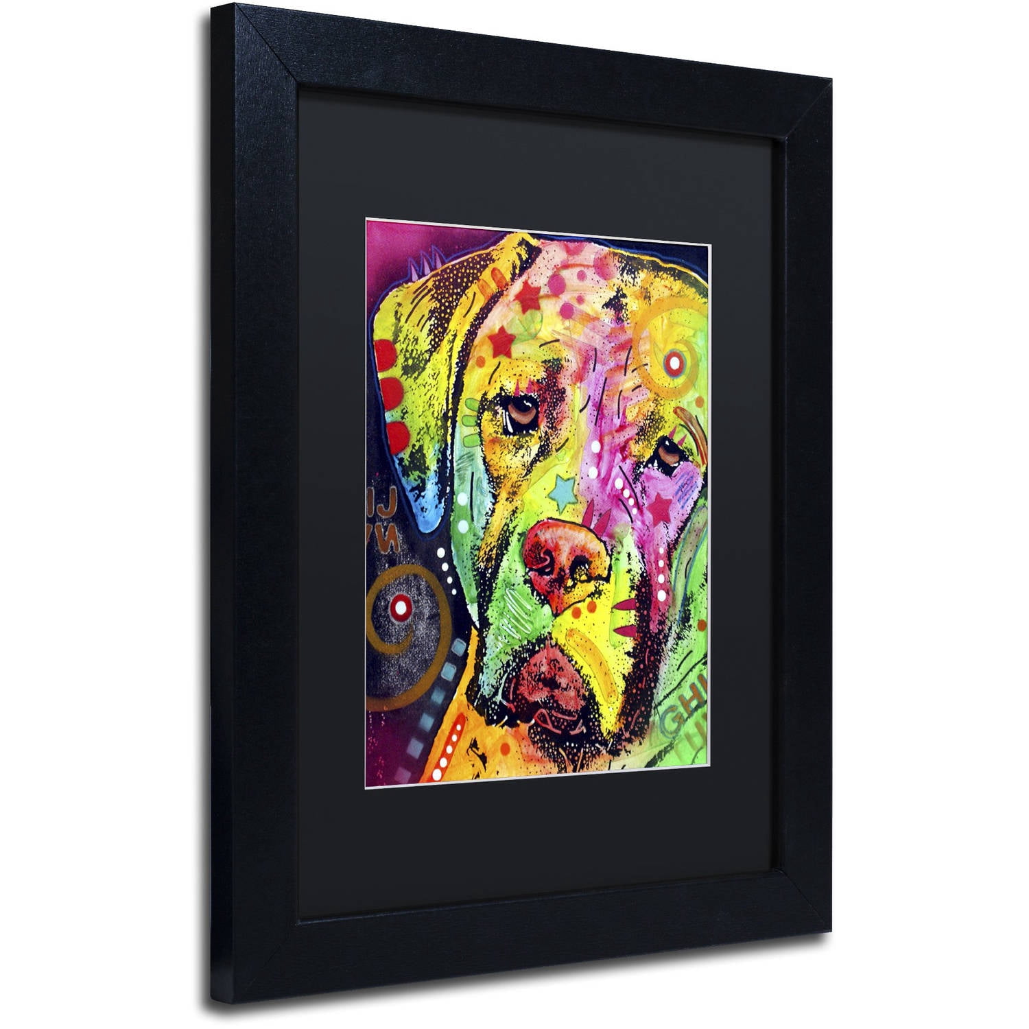 Trademark Fine Art "Mastiff II" Canvas Art by Dean Russo, Black Matte, Black Frame