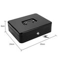 thumbnail image 2 of Lockable Cash Box Cash Storage Box with Lock Metal Money Box with Cash Tray Large Capacity Multi-compartments Portable Lock Safe Box Money Organizer, 2 of 8