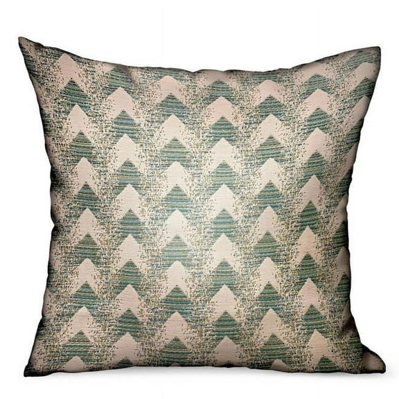 Plutus Brands 18 x 18 in. Forest Jade Sea Green Chevron Luxury Outdoor & Indoor Throw Pillow