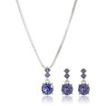 thumbnail image 1 of Set de joyas Nine West Purple con forma de collar y pendientes, tono plateado, 1 of 6