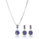 thumbnail image 1 of Set de joyas Nine West Purple con forma de collar y pendientes, tono plateado, 1 of 6