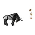 thumbnail image 1 of Figura abstracta moderna de toro de resina y hoja de metal, escultura coleccionable creativa para entrada, mesa, escritorio, estante, oficina, hogar,, 1 of 8